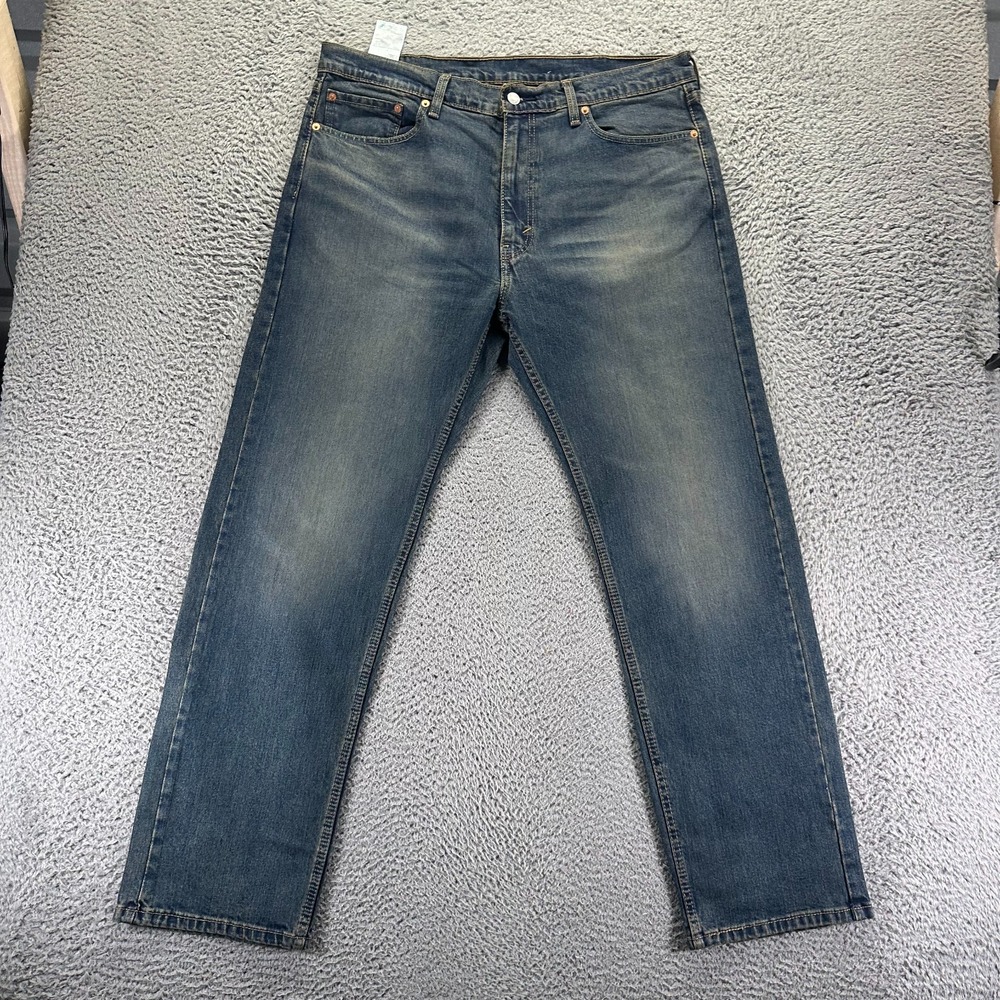 Levi's 505 Jeans Men's 38x32 Blue Cotton Denim Straight Faded Workwear Travel